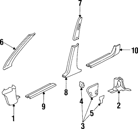 Interior Trim - Pillars for 1994 Honda Accord #0