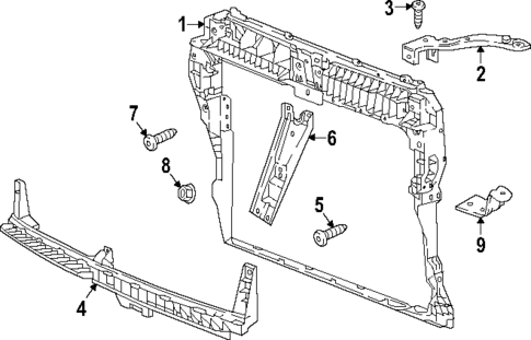 Radiator Support for 2018 Volkswagen Atlas #0