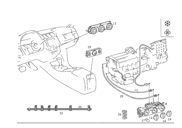 1638205589 - Heating and Ventilation: Control Panel for Mercedes-Benz: ML320, ML55 AMG Image image