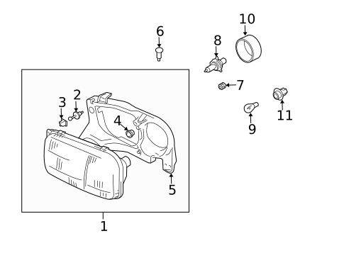 Headlamp Components for 2001 Chevrolet Tracker #0