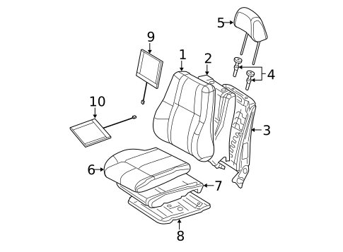 Front Seat Components for 2009 Jeep Commander #1