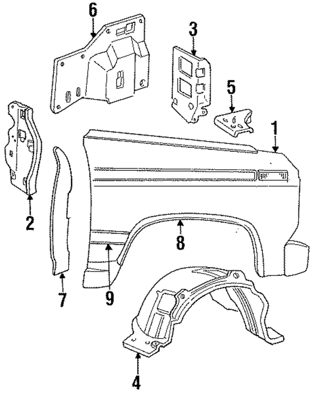 E7TZ16C077A - Body: Fender Bracket for Ford: Bronco, F-150, F-250, F-250 HD, F-350, F-Super Duty Image