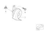 61336968441 - Vehicle Electrical System: Horn, Low Pitch for BMW Image
