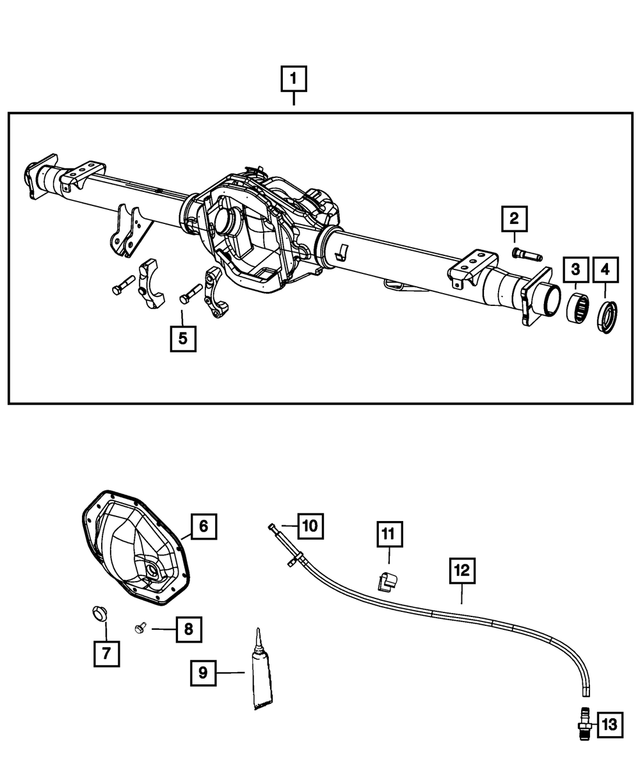 3432695 - Rear Axle; Corporate 210 MM; Differential and Drive Line: Hex Head Bolt, Mounting for Mopar Image