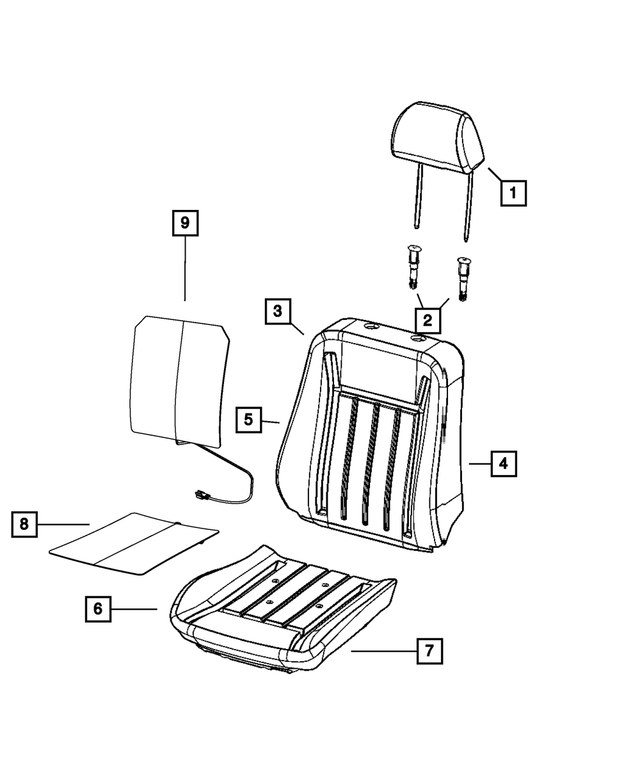 1UV39HL1AA - Interior Trim: Headrest Sleeve, Non-locking for Mopar Image
