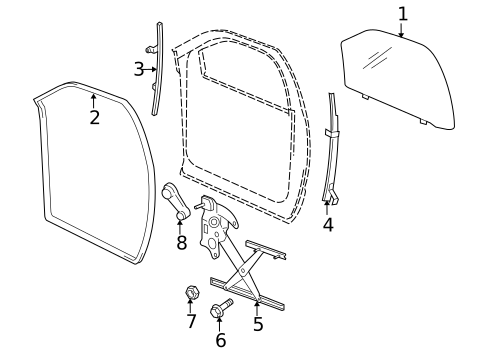 Glass - Front Door for 2007 Dodge Ram 1500 #0