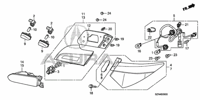 Taillight - License Light for 2011 Acura ZDX #0