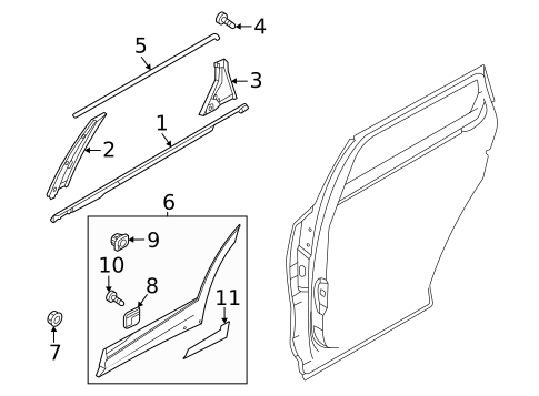 Exterior Trim - Rear Door for 2023 Kia Sportage #0