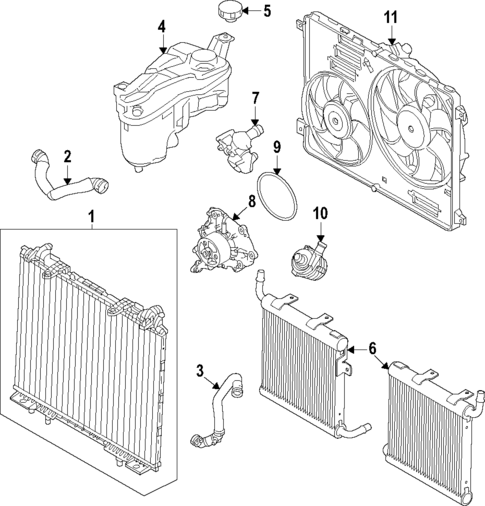 Radiator & Components for 2024 Land Rover Range Rover Velar #0