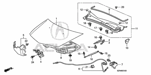 Engine Hood for 2012 Acura ZDX #0