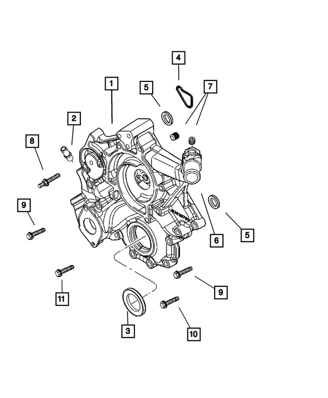53021231AD - Engine 4.7L Eight Cylinder: Timing Belt Cover for Mopar Image