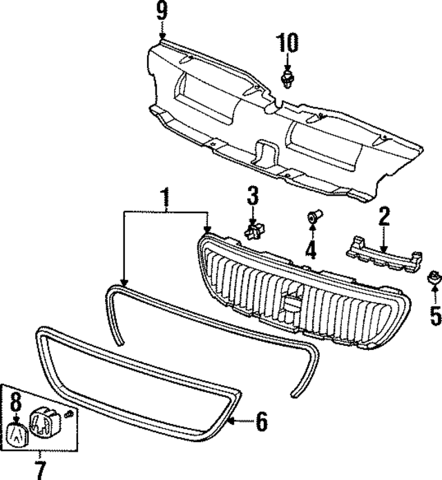 75133SZ5003 - Body: Grille Assembly Stopper for Acura Image