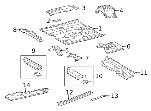 Floor & Rails for 2017 Toyota Avalon #0