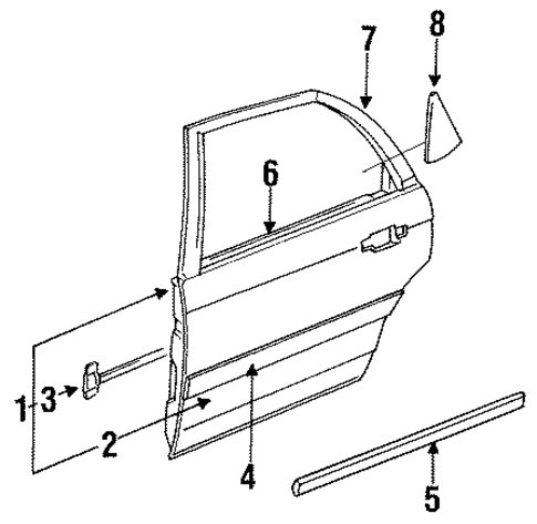 Door & Components for 1992 Acura Legend #2