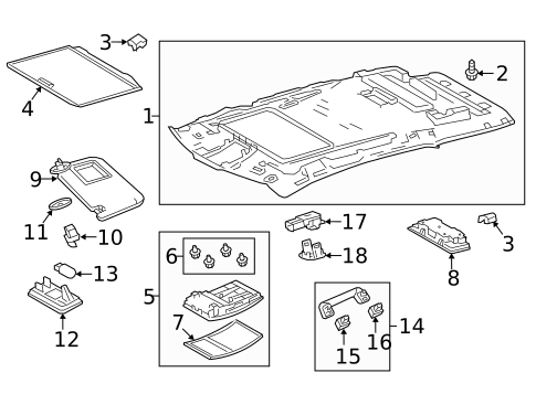 Interior Trim - Roof for 2018 Lexus RX450hL #0