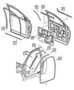 68031801AA - Doors and Related Parts: Bodyside Seal Retainer, Left for Mopar Image