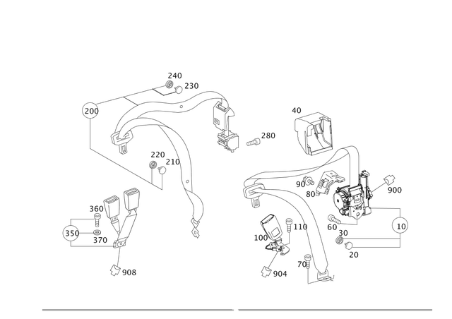 2048680239 - Rear Seat: Cover Seat Belt Retractor for Mercedes-Benz: GLK250, GLK350 Image