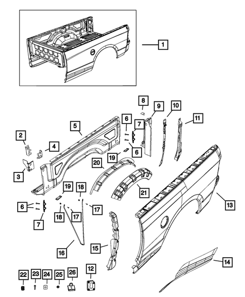Pickup Box and Fuel Filler Door for 2022 Ram 3500 #2