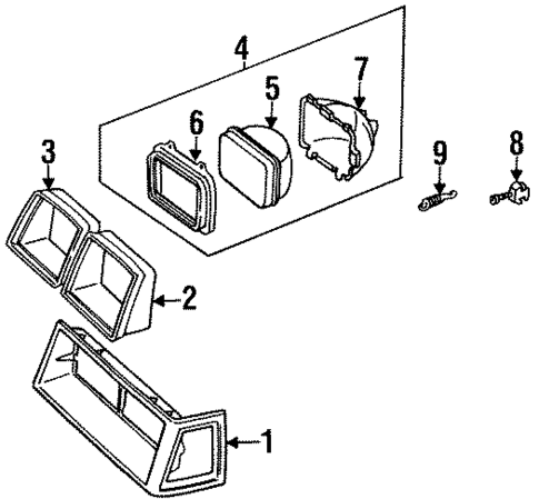 Headlamp Components for 1986 Buick LeSabre #0