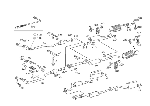 Exhaust System Used on Eight-Cylinder Gasoline Vehicles for 2006 Mercedes-Benz S55 AMG #0