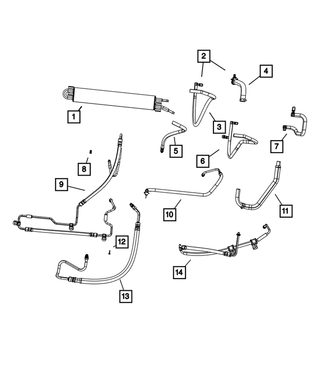 52089325AF - Steering: Power Steering Pressure Hose for Mopar Image image