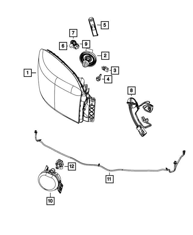 55277410AG - Electrical: Headlamp Park And Turn Lamp, Right for Mopar Image