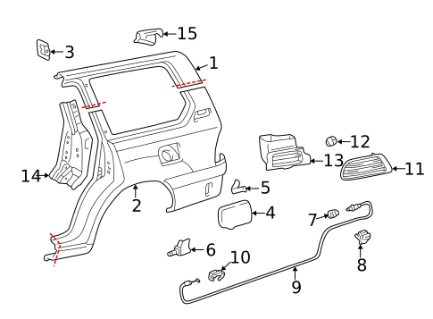 Quarter Panel & Components for 2000 Toyota Land Cruiser #0