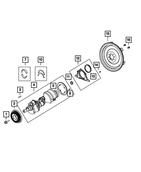Crankshaft, Piston, Drive Plate, Flywheel, and Damper for 2021 Dodge Challenger #7