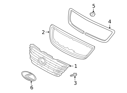 Grille & Components for 2002 Lexus LS430 #0