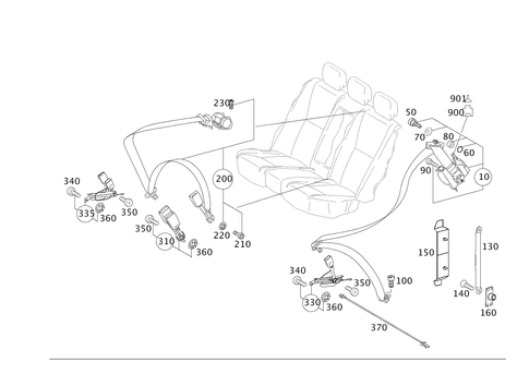 Rear Seat Safety Belt for 2012 Mercedes-Benz S400 #0