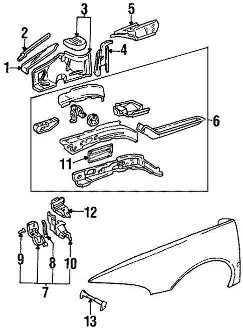 Inner Structure & Rails for 1996 Buick Riviera #0