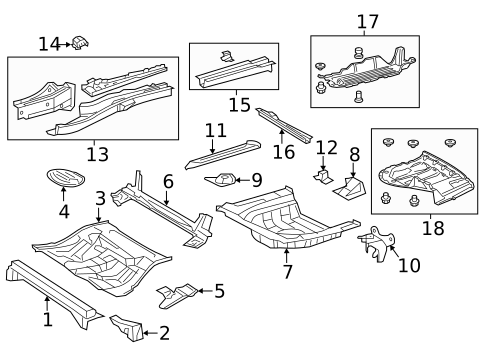 Rear Floor & Rails for 2016 Toyota Avalon #0