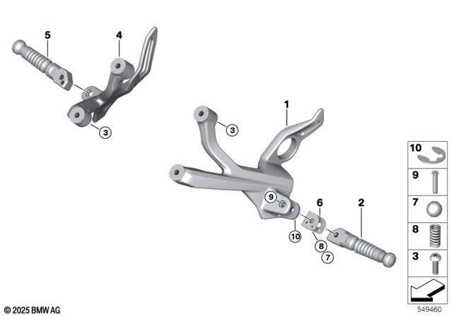 46711542057 - Design: Footrest, Rear Left - Shadow for BMW-Motorrad Image