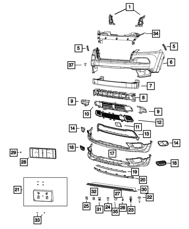« 68102978AB – Frame, Bumper and Fascia : Pare-choc Avant Poutrelle pour Mopar Image »