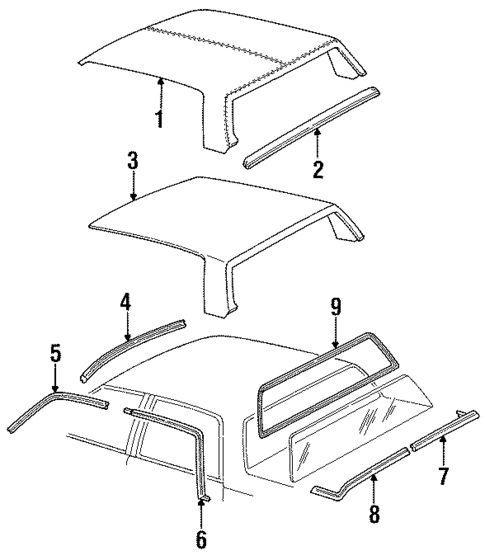Exterior Trim - Roof for 1993 Cadillac 60 Special #2