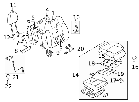 Front Seat Components for 2007 Subaru Legacy #3