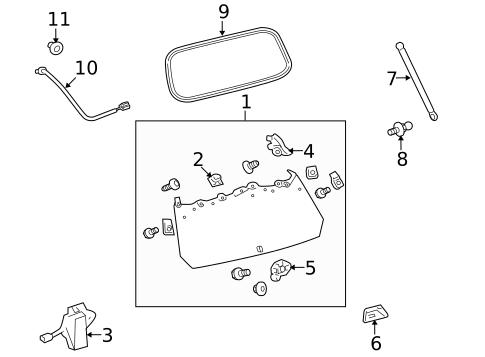 Glass & Hardware - Back for 2017 Lexus GX460 #0