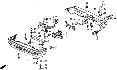 Bumper (1) for 1984 Honda Wagovan #0