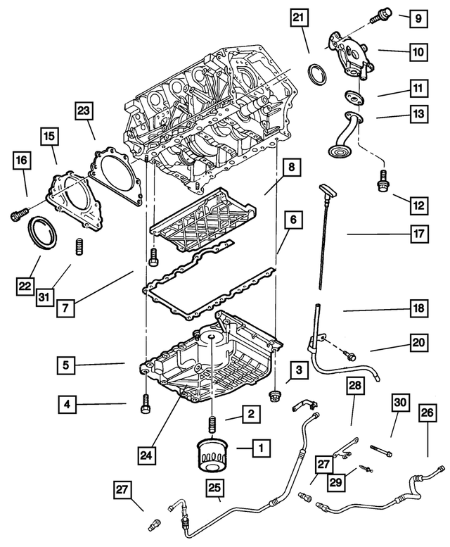 6100306 - Engine 2.7L Six Cylinder: Hex Head Bolt And Coned Washer for Mopar Image