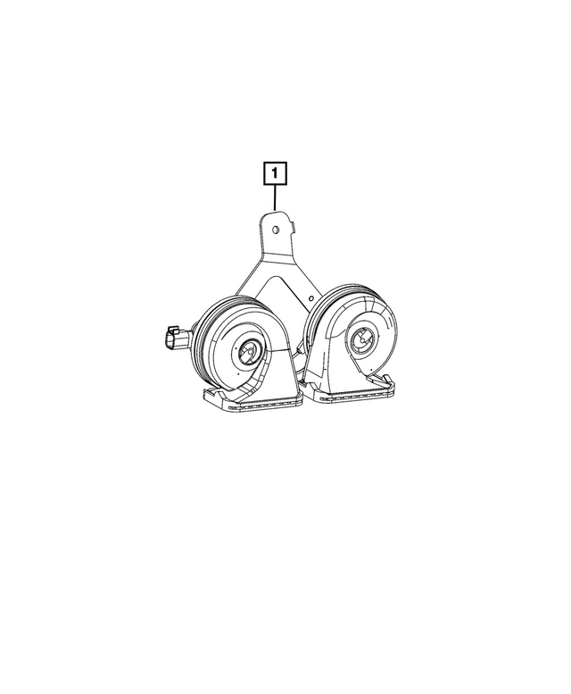 68477502AA - Electrical: Horn And Bracket for Jeep: Cherokee, Grand Wagoneer, Wagoneer, Wagoneer S Image