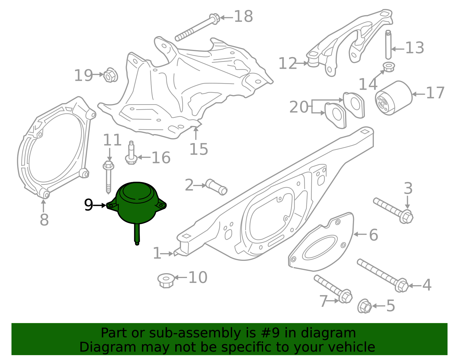 2012-2016 Porsche 911 Motor Mount 991-375-059-11 | Parts