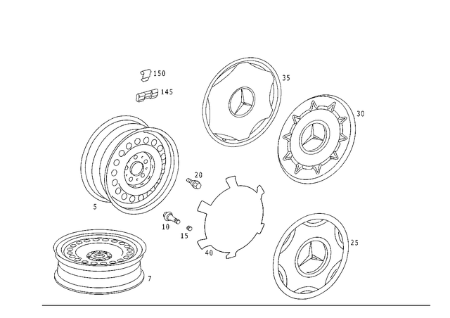 2104000702 - Wheels: Disk Wheel for Mercedes-Benz: C220, C230, C280, C43 AMG Image image