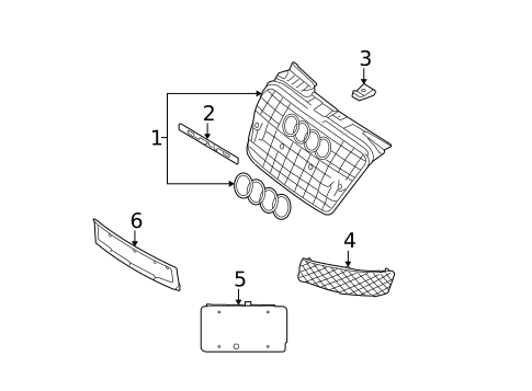 Grille & Components for 2007 Audi RS4 #0