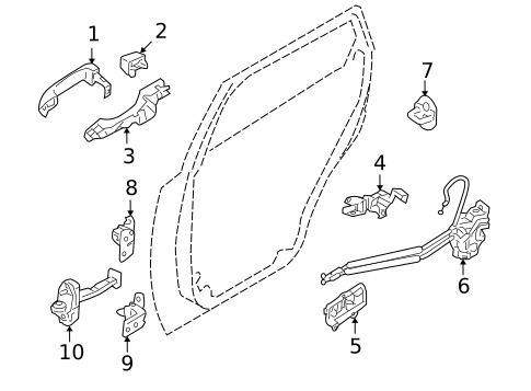Rear Door for 2011 Hyundai Veracruz #2