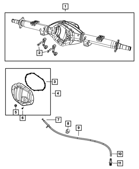 Rear Axle; Housing, Differential and Vent for 2009 Dodge Ram 3500 #2