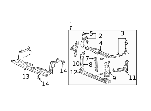 Radiator Support for 2003 Acura RSX #0