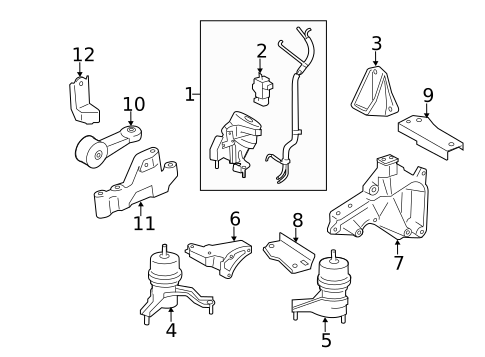 Engine & Trans Mounting for 2009 Toyota Avalon #0