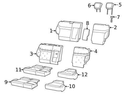 Rear Seat Components for 2019 Fiat 500L #0