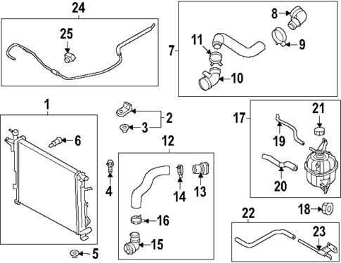 Radiator & Components for 2025 Hyundai Santa Fe #0