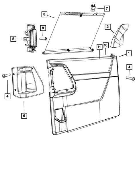 Door Trim Panels-Front and Rear for 2015 Dodge Grand Caravan #1